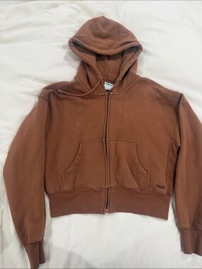 Aritzia TNA sweatfleece cozy fleece Zip Hoodie in boyfriend fit